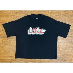Uniqlo Disney‎ Ambush Black Minnie Hands Love Spellout Oversized Shirt Women's L